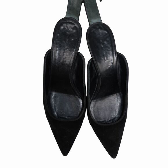 Khaite Suede Pointed Toe Sterling Heel Pumps Black Women's Size 39.5 - Picture 5 of 9